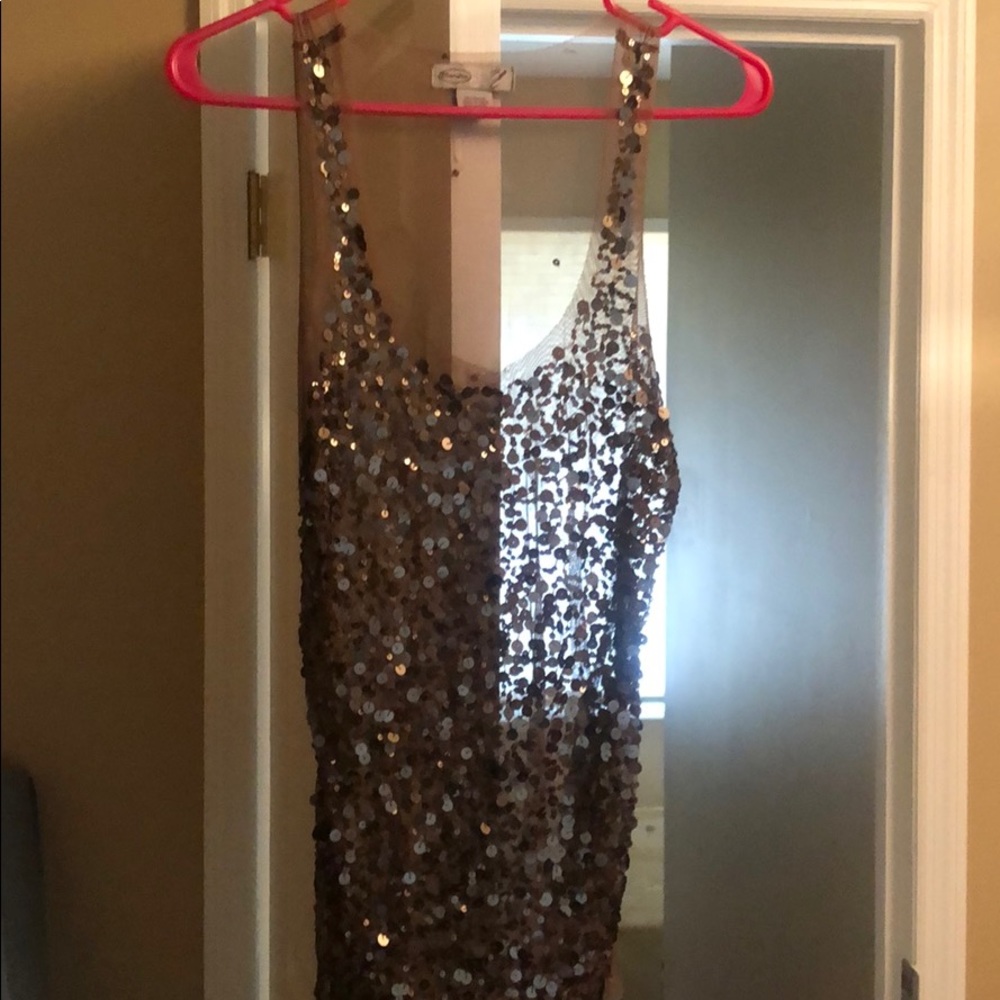 Mesh tank tops with sequins
